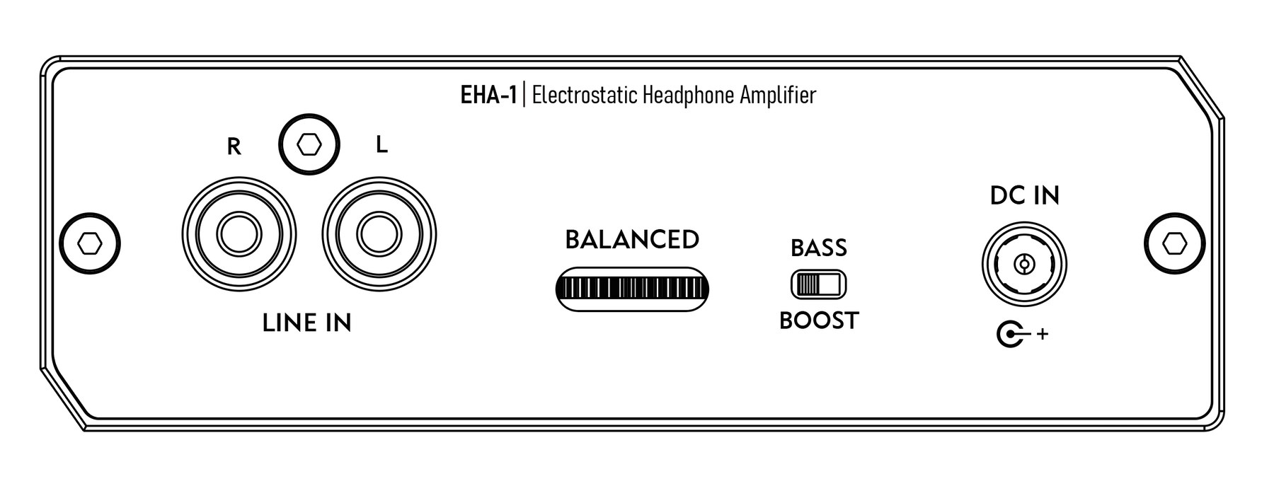 Front panel of the EHA-1 electrostatic amplifier