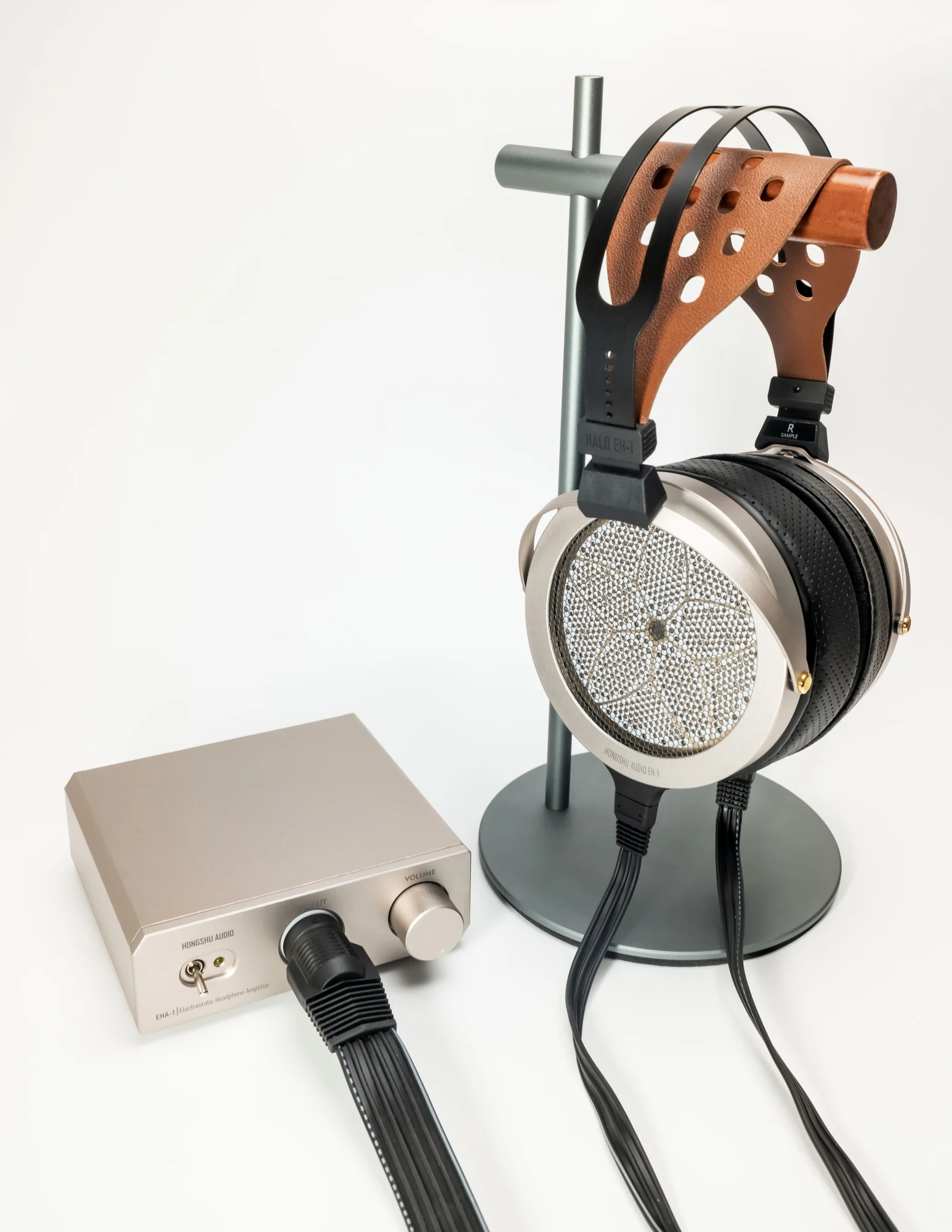 HONGSHU AUDIO EH-1 headphones with the EHA-1 electrostatic amplifier